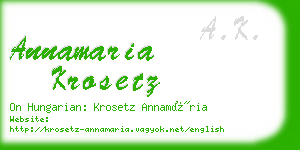 annamaria krosetz business card